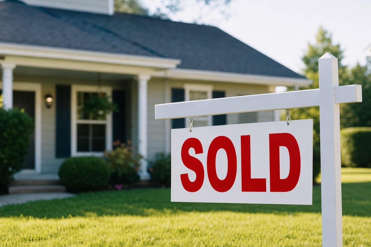 A SOLD sign in front of a house that sold through the network
